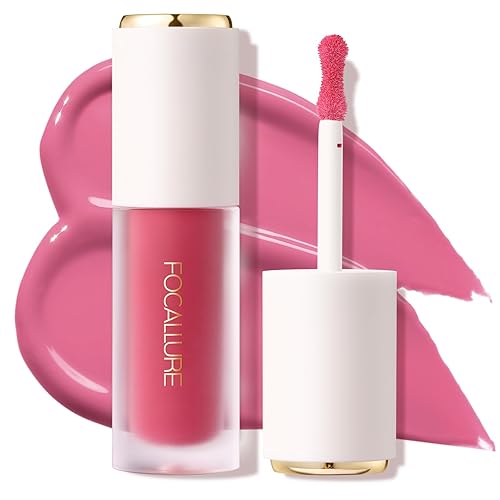 FOCALLURE Rubor líquido en crema sedosa, deja un aspecto de maquillaje mate y rocío, fácil de aplicar y crear un rubor natural, maquillaje facial de