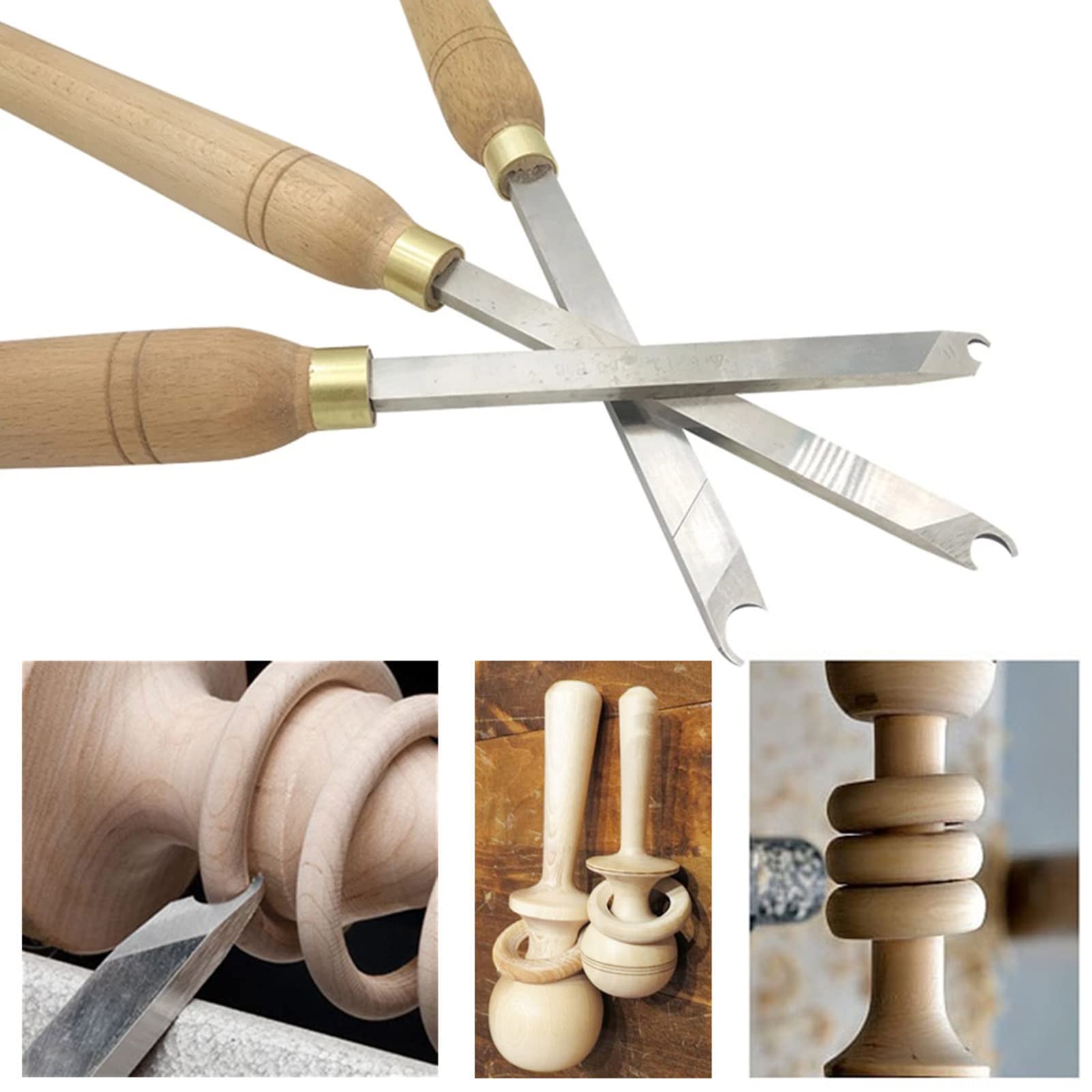 HSS Meißel Captive Ring Tool, Drechseleisen Drechselmesser Holz Drechselwerkzeug, Drehmeißel Aus Hochgeschwindigkeitsstahl Mit Messingringen Zum Drechseln Und Schnitzen Von Holz,6mm
