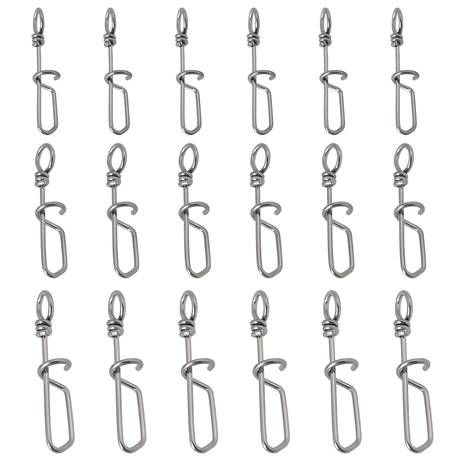 OTOTEC 45pcs Twist Lock Quick Change Lure Clips 18.5mm 19.5mm 23mm Fishing Snap 10kg 15kg 20kg Stainless Steel Lure Fishing Links
