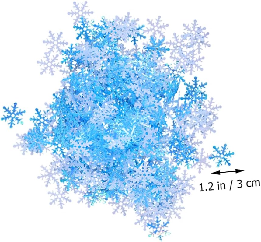 2100pcs Snowflake Confetti for Christmas Party and Wedding Decorations Assorted Safe Material for Fun Table Scatter and Festive Celebrations