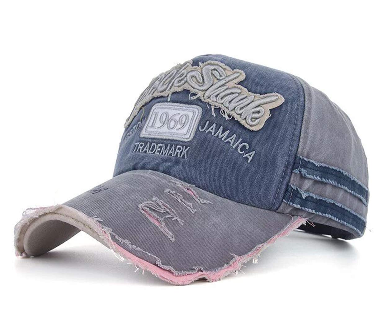 CHENNUO Vintage Baseball Caps Mens Distressed Snapback Trucker Hat Outdoor Sports Cap (Grey)