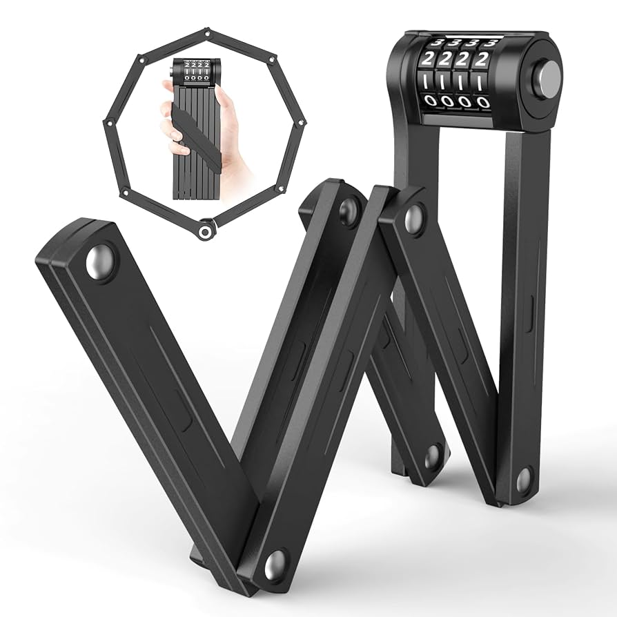 Antivol Vélo Pliable Souvik 87 Cm - 6 Segments Acier Trempé - 2 Clés, Support - Pour Vélo Et Trottinette électrique - 2