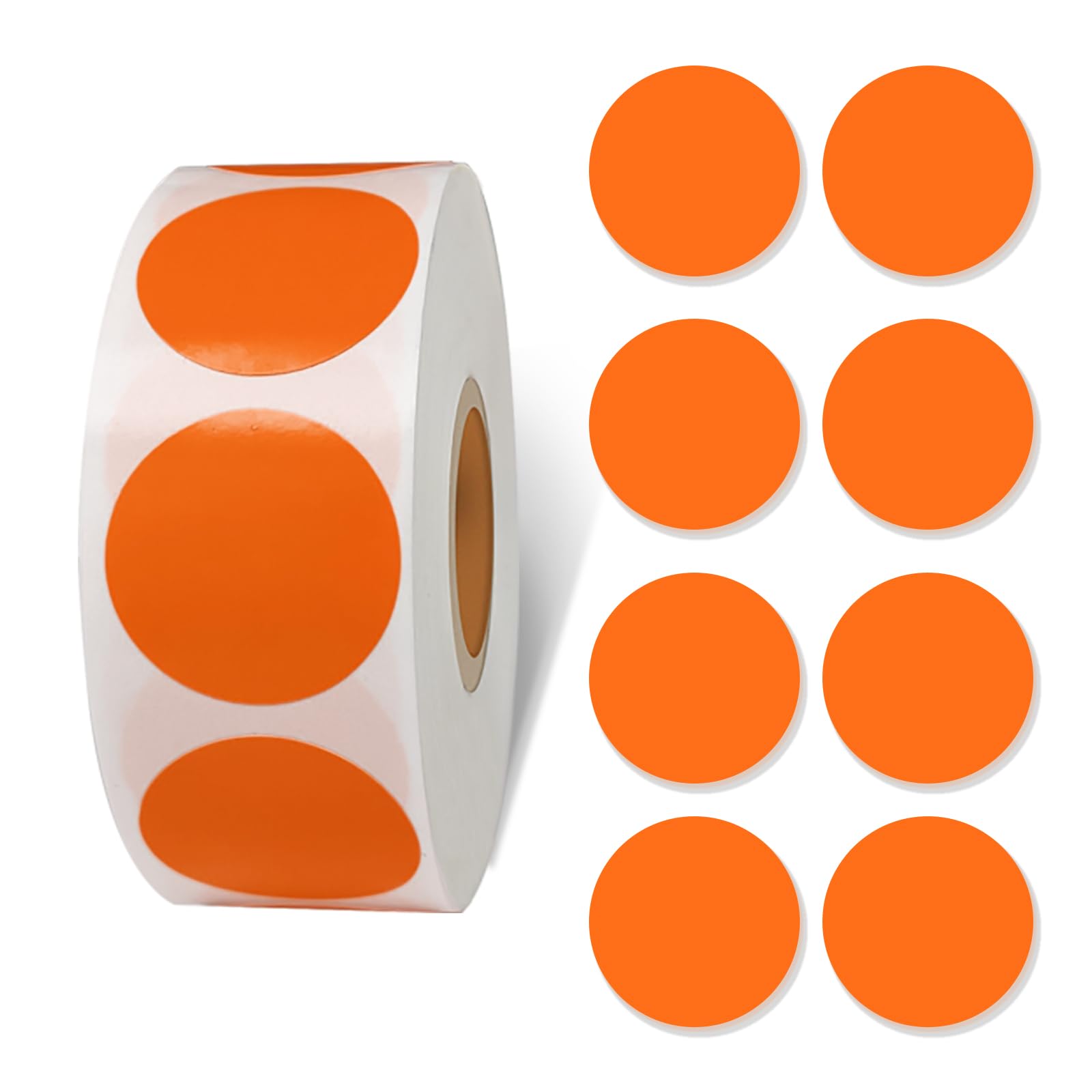 Starboling 800Pcs 1 Inch Orange Round Color Coding,Dot Stickers Labels,Can Writing for Office,Student Classroom and Other Scenarios
