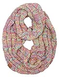 Funky Junque Infinity Scarf for Women – Oversized Wrap, Chunky Layer, Colorful Sweater Accessory, Winter Styles, Fall Fashion - 4 Tone Mix - Yellow, Hot Pink, Turquoise, Pink