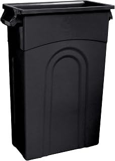 Black 23 Gallon Highboy Heavy Duty Garbage Container (1 Each), Easy-Clean Durable Plastic Bin for Daily Waste Disposal