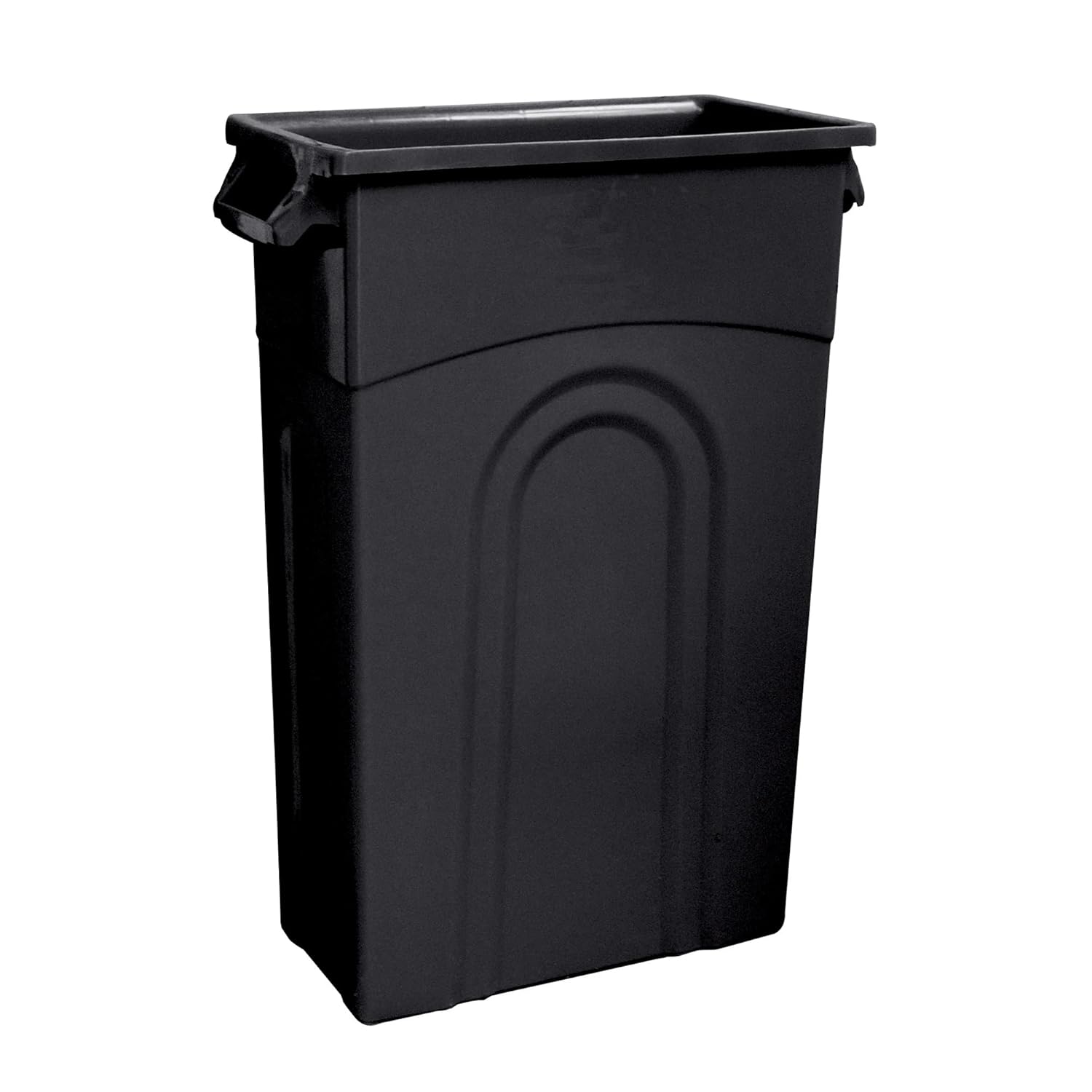 Heavy Duty 23 Gallon Highboy Garbage Container, Large Plastic Waste Bin Trash Can for Home Garage Yard Commercial, Black