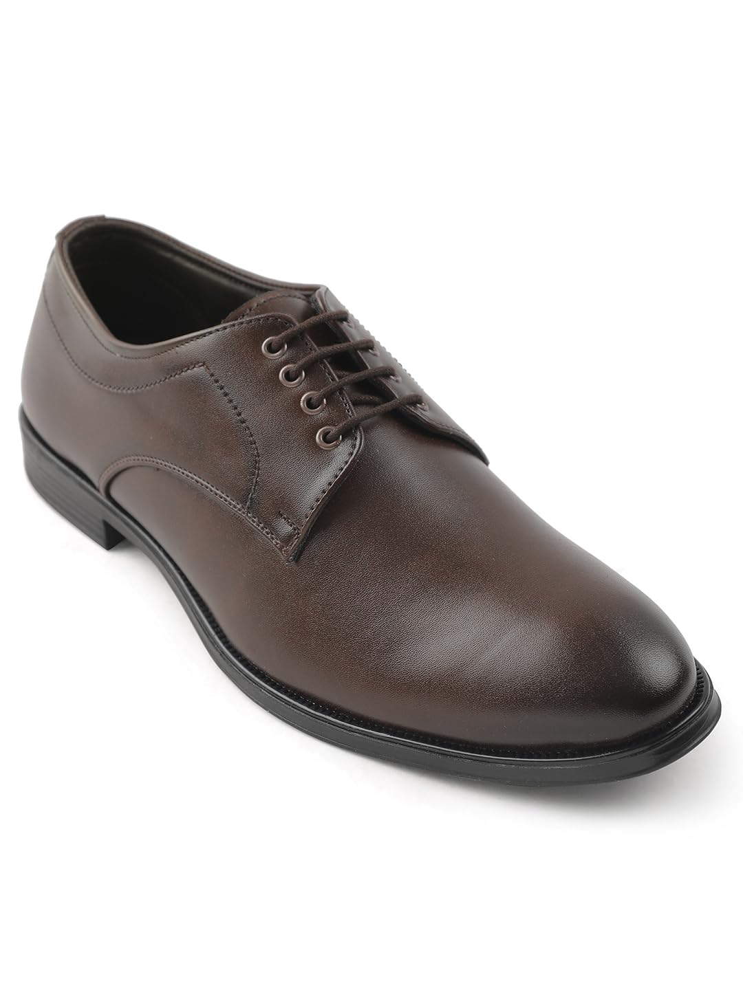 Liberty Fortune HML-11E Men’s Formal Derby Shoes – Black, Brown – Synthetic Leather Lace-Up with Cushioned Footbed – Stylish Office Footwear – Comfortable and Lightweight