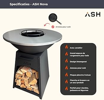 Barbecue Plancha Brasero Barbecue Exterieur 61x90cm - Plancha Grill Teppanyaki - Charbon De Bois Jardin Et Terrasse - Cuisine Extérieure ALPINA Plaque Brasero