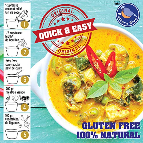 Eastern Blue Curry Paste - Thai Yellow Curry Paste Is Vegan, Gluten Free, Dairy Free, Nuts Free With No Preservatives. Make A Variety Of Meals Ie., Curry, Soup, Stir-Fry, Spicy Rice, Coconut Noodle Soup Or Used As Marinated Bbq. 4 Ounce ( Pack Of 2 ) #TOP2