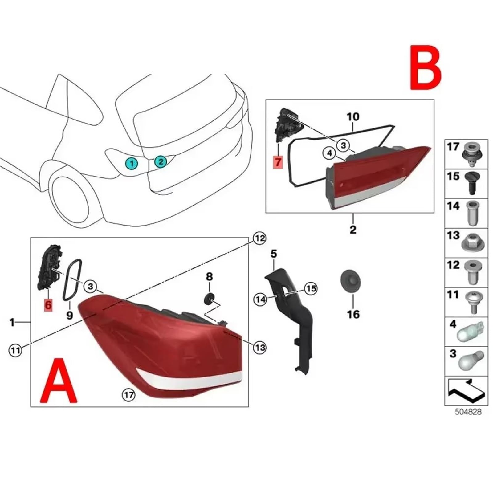 Para X1 F48 F49 2016 2017 2018 2019 Soporte De Enchufe Bombilla Luz Trasera Coche Conector Freno Con Faros Traseros Coche(A Socket Right)