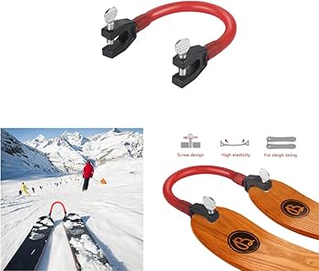 Amazon.co.jp: WanFengXue スキーバンジー 固定 スキー板 クリップ 赤