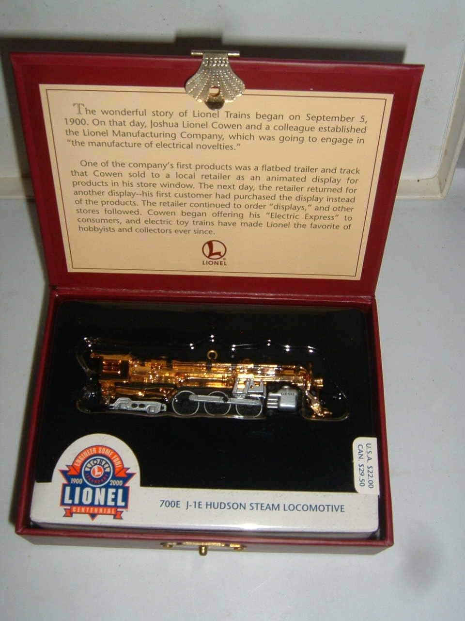 Hallmark Keepsake Lionel 100th Anniversary 700E J-1E Hudson Steam Locomotive 2000 Christmas Ornament