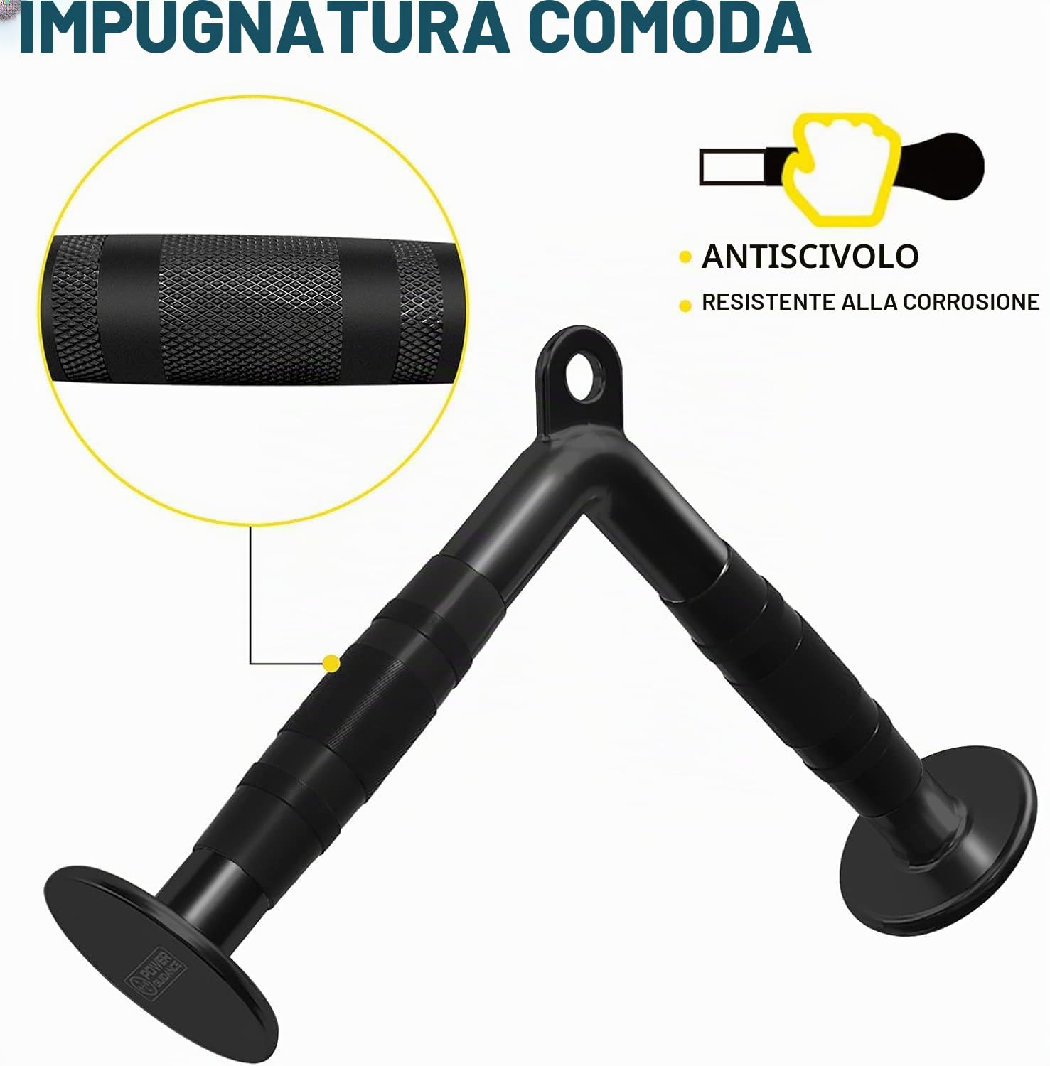 POWER GUIDANCE Attacco per trazioni tricipiti, Accessori per macchine via cavo palestra domestica, Attacco trazioni LAT Peso fitness,Corda tricipiti, Barra trazioni LAT, Barra a V con rotazione