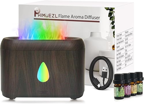 Miniatura 8 de Difusor de llama para aceites esenciales, difusores de aroma ultrasónicos de 200 ml con niebla fría, difusor de aromaterapia con protección de Grano
