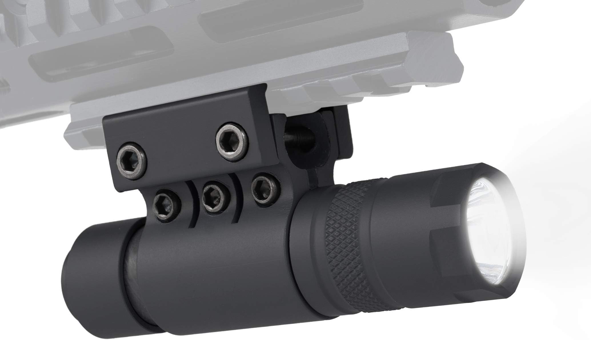 Monstrum Tactical 90 Lumens LED Flashlight with Rail Mount and Detachable Remote Pressure Switch