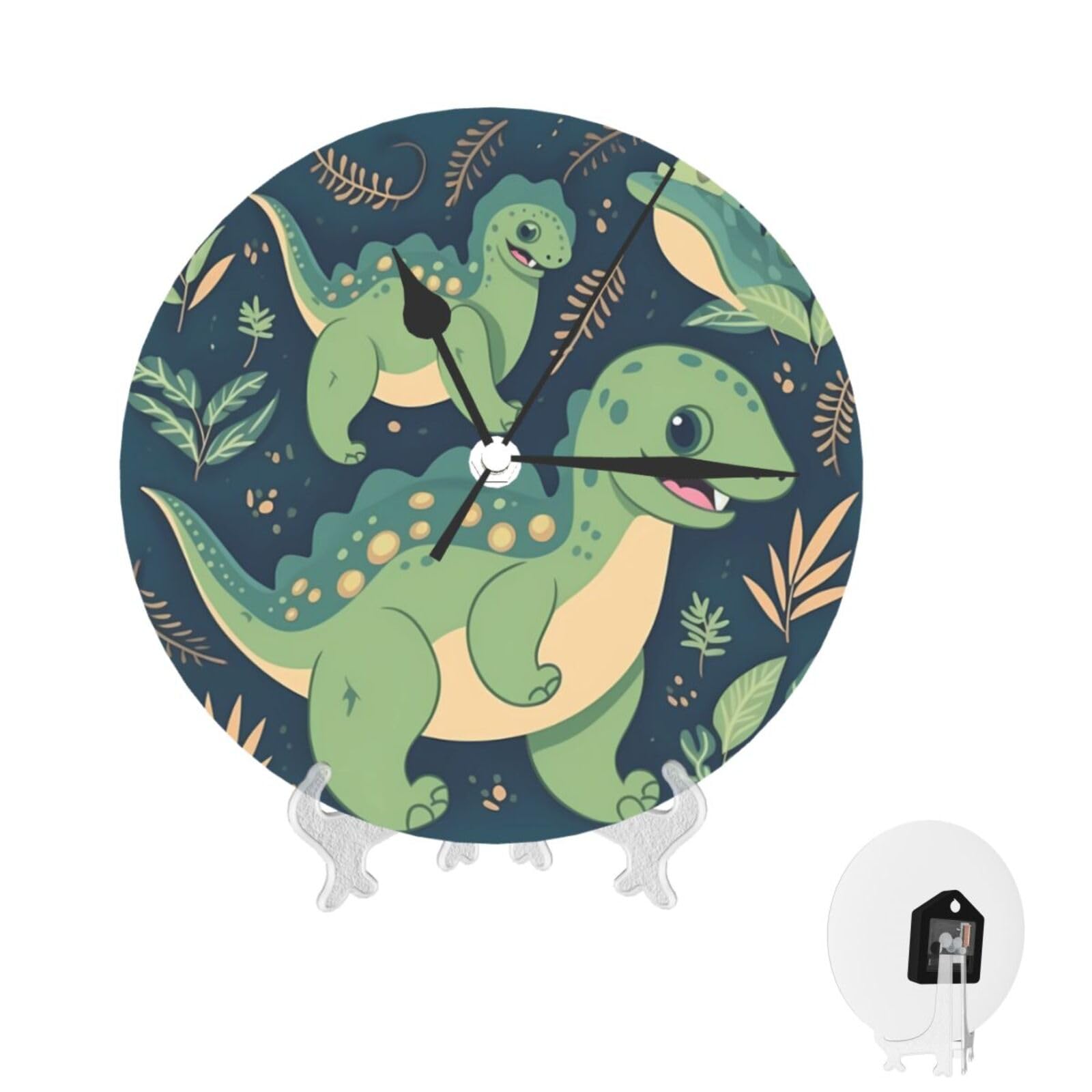Horloge murale dinosaure silencieuse pour retrouver le sommeil et le calme au salon
