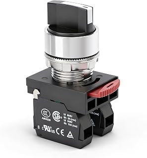 BAOMAIN 3 Position Maintained Selector Switch, 22mm 2NO, UL/CSA/CE/TUV