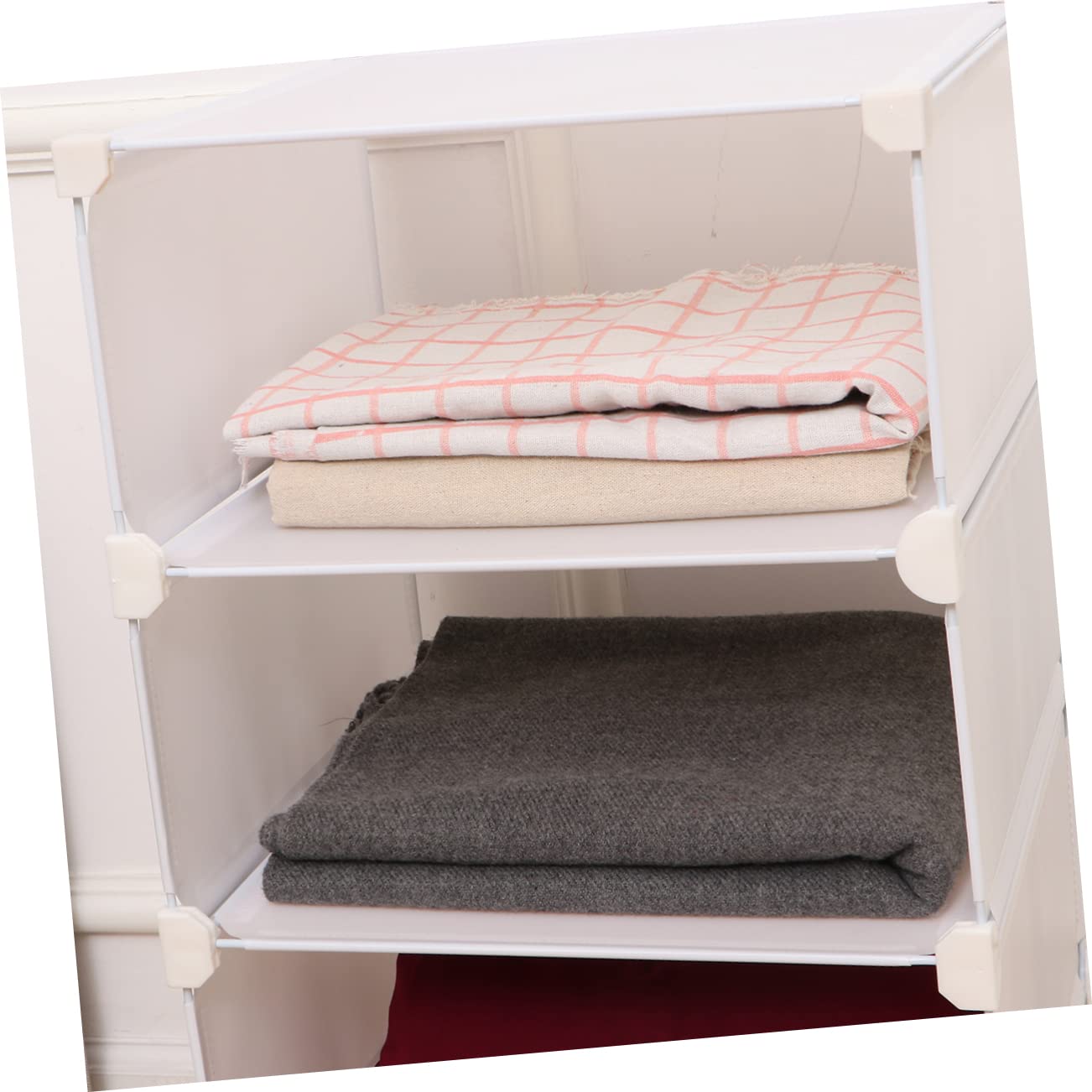 Armadio Organizzatore Armadio Rack di Stoccaggio con Ripiani e Cassetti Tessuto Comò Stand per Abbigliamento Stoccaggio Bianco Tessuto Armadio Organizer Mensola Stand