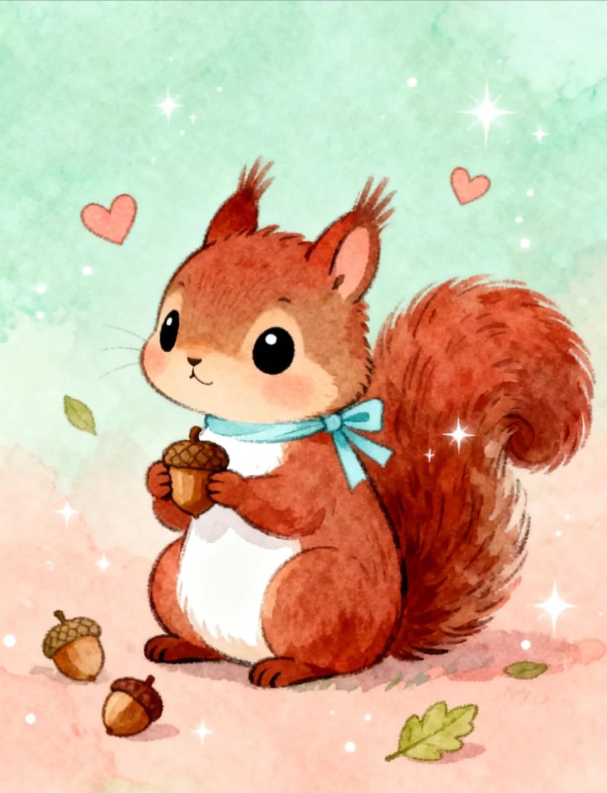 Stithej Little Squirrel Cross Stitch Kits for Adults Beginners Stamped