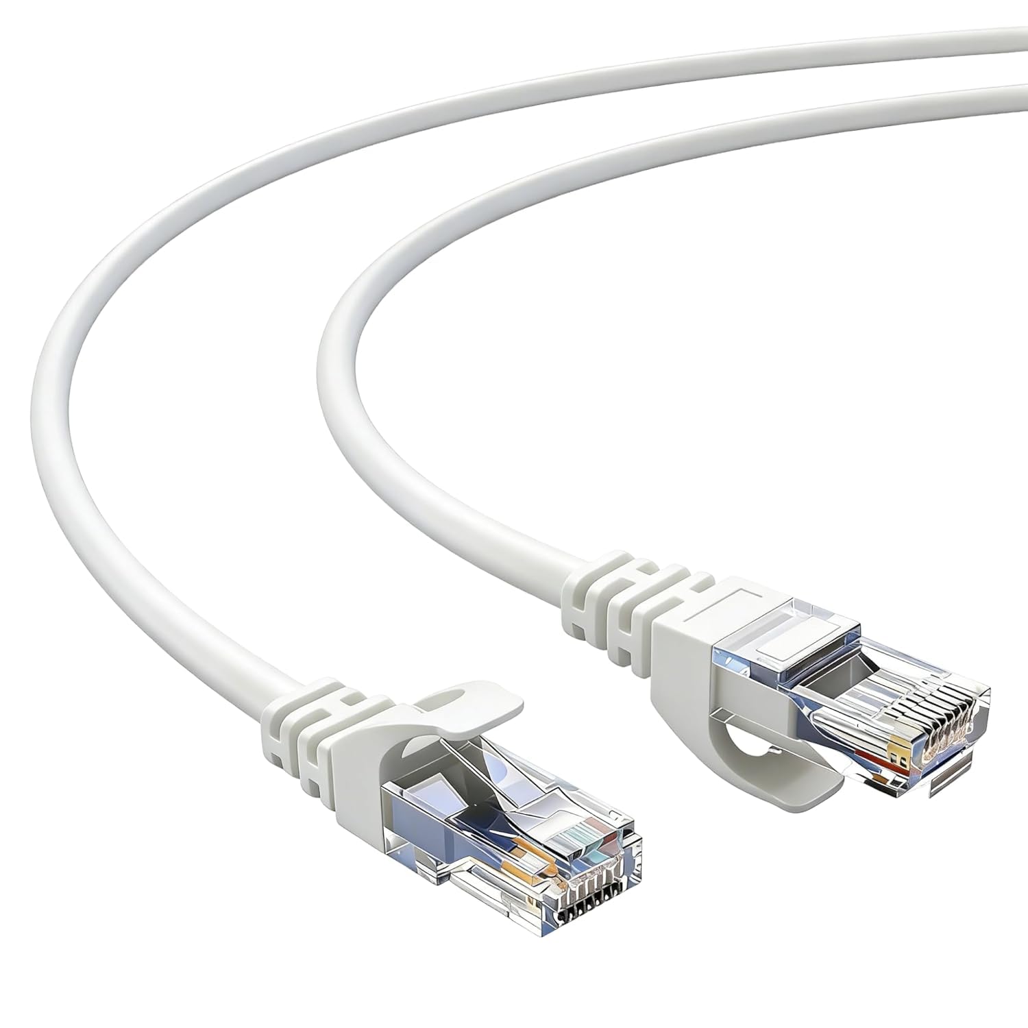 Elfcam® - 5m Slim Cat 6 Ethernet Kabel, LAN WAN Netzwerkkabel Cat6 32AWG,Ultra Slim Weiß (5 Meter)