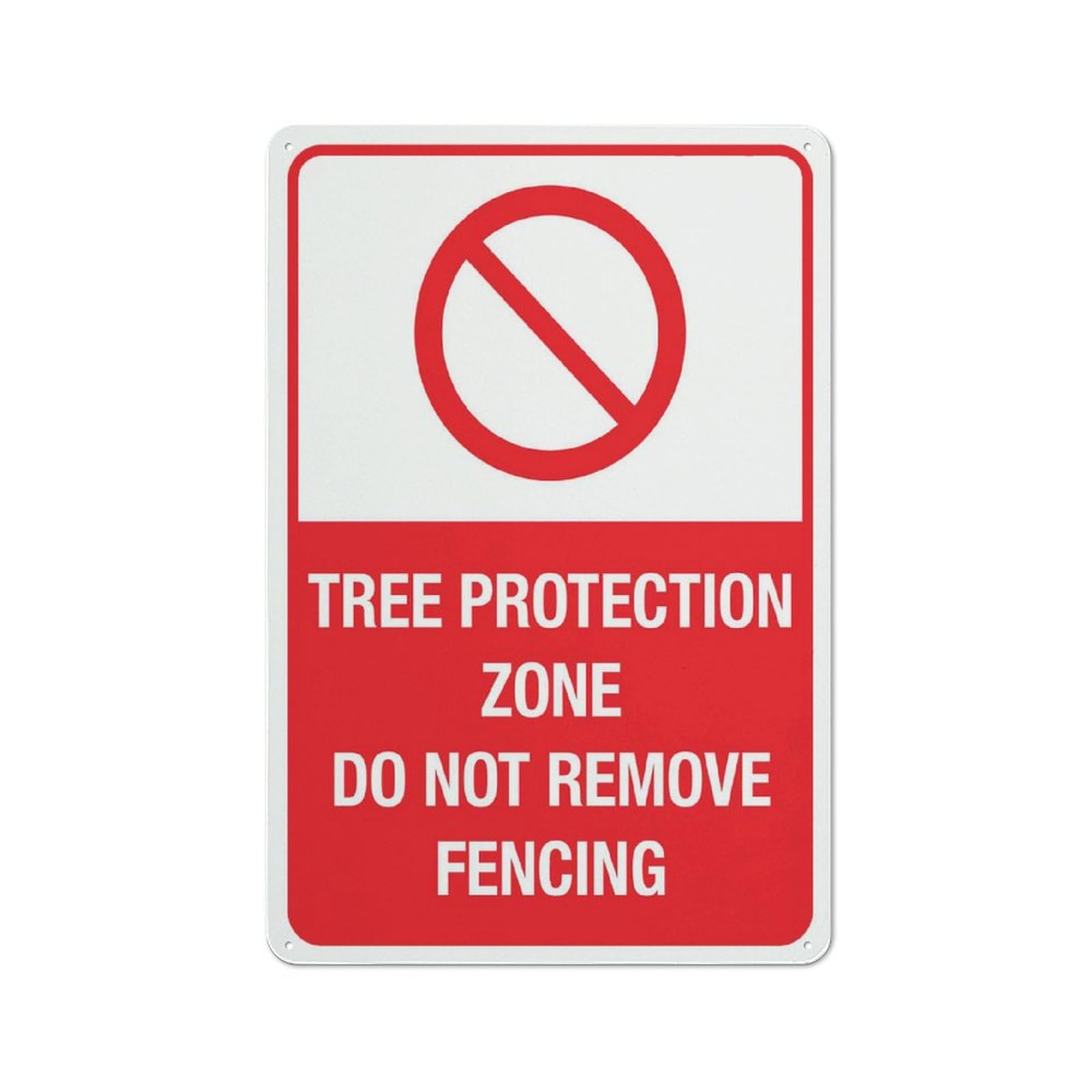 Tree Protection Zone (Do Not Remove Fencing) Sign, 8x12 Inch Rust-Free Aluminum with UV-Ink Printing, Durable & Weatherproof Outdoor Sign for Home