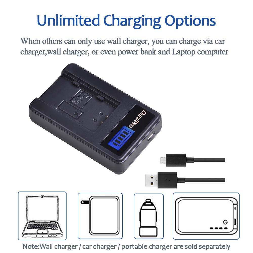 DuraPro 1 batterie 2900 mAh BN-VG121 BN-VG121 + chargeur USB LCD pour appareils photo numériques JVC GZ-E10 GZ-E100 GZ-E100SEU GZ-E105BEK GZ-E105BEU GZ-E105REK GZ-E225-V comme BN-VG107 BN-VG10. 7U