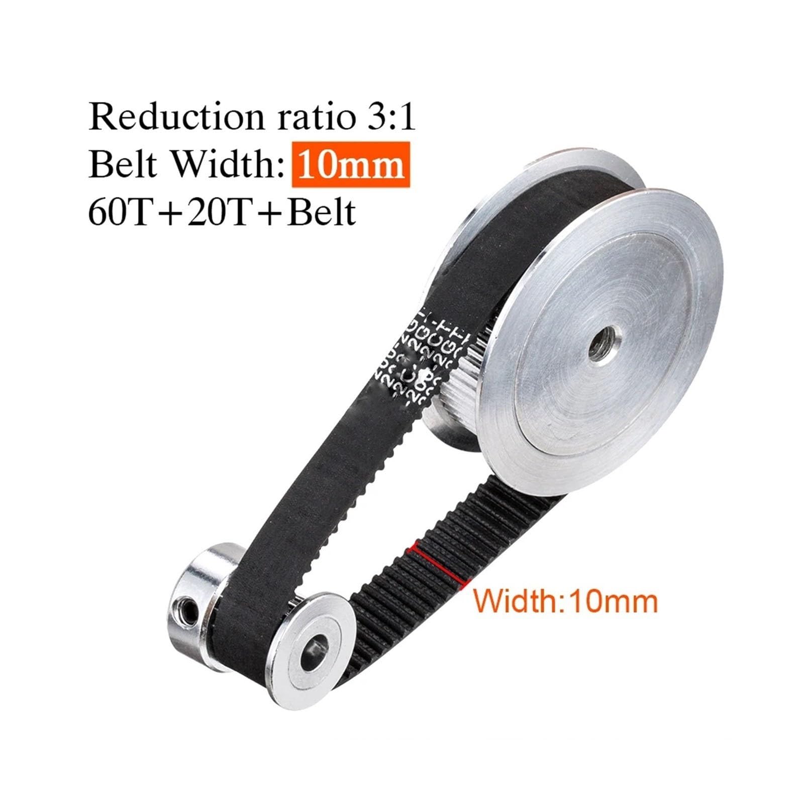 1set GT2 Zahnriemenscheibe 60 Zähne 20 Zähne 5mm/8mm Untersetzung 3:1/1:3 Riemenbreite 6mm 10mm for 3D-Druckerzubehör(800mm Width-10mm,20T5-60T8)