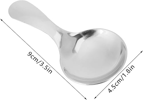 Miniatura 2 de Cuchara corta de acero inoxidable para helado, cuchara de postre de té, utensilios de cocina (plata)