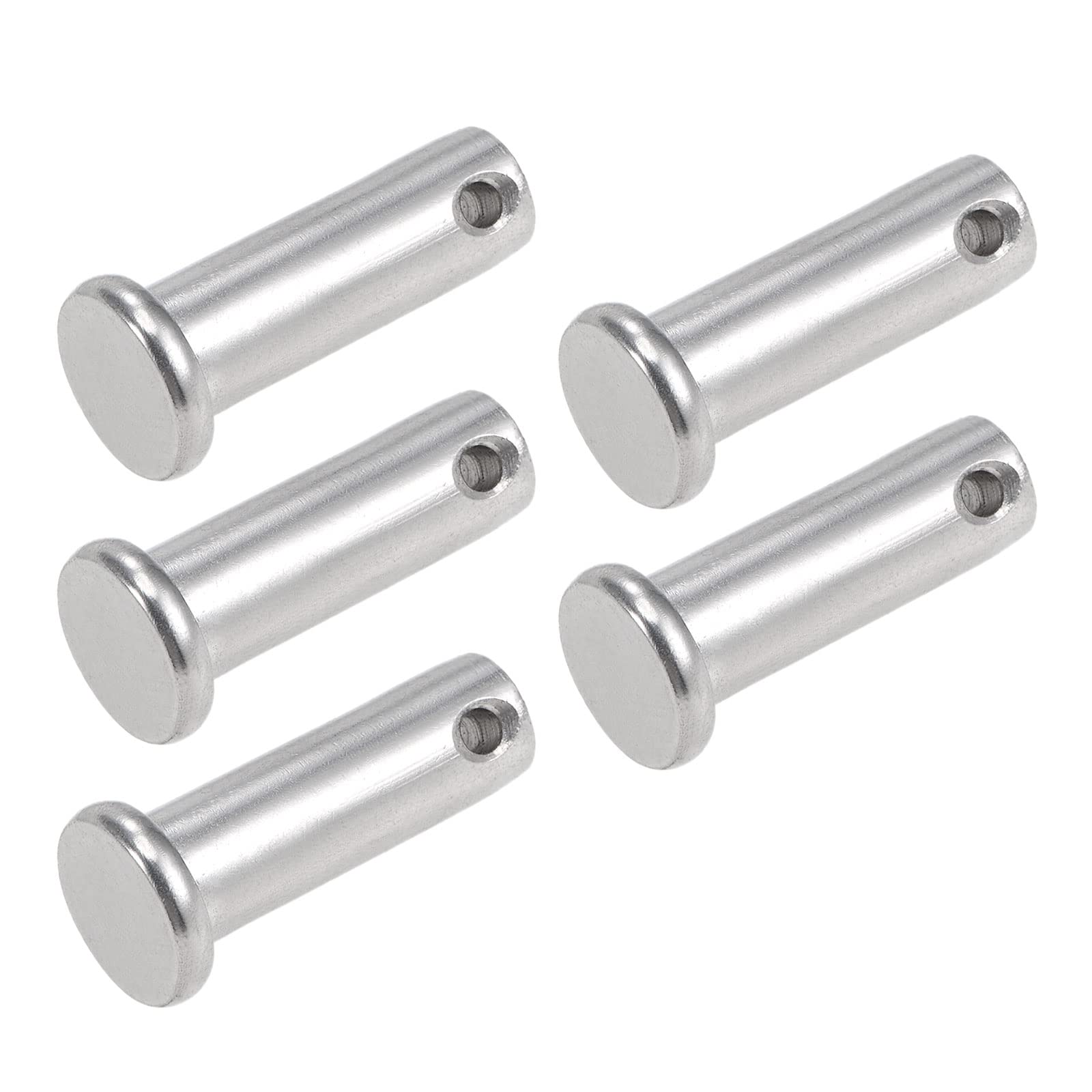 METALLIXITY Clevis Pins (10mmx30mm) 5Pcs, Single Hole Flat Head 304 Stainless Steel Fastener Pin - for Metal Devices, Furniture Installation,