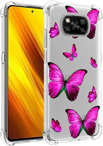 Funda para Poco X3 NFCPoco X3 ProPoco X3 Linda Caso, Transparente Flexible Bumper TPU Suave Caucho Silicona Funda Teléfono Funda para Xiaomi Poco X3