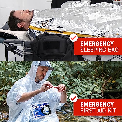 72 HRS Deluxe Emergency Survival Kit - Heavy Duty 72 Hour Bag Survival Kit for Earthquake, Hurricane, Tsunami, Winter, Blackout - Includes Emergency First Aid Kit, Water, Food - Image 6