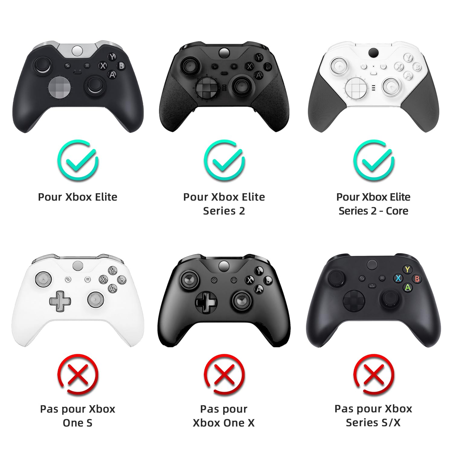 Mcbazel Lot de 4 Palettes de Déclenchement pour Xbox One Elite/Elite Series 2, Accessoires de Manette Haute Performance, Compatibles avec Xbox One Elite/Elite Series 2(Argent)