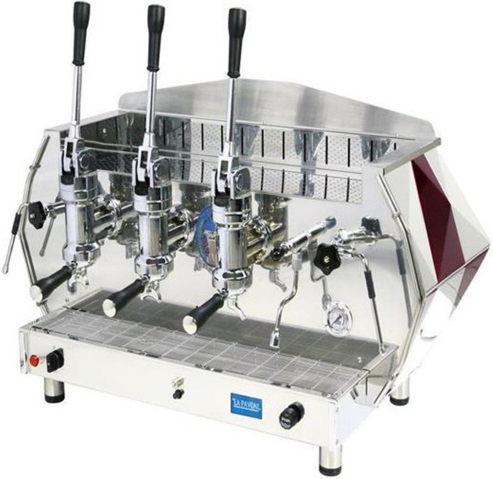 La Pavoni DIA 3L-R 3-Group Diamante Lever Espresso Coffee Machine, Ruby Red, 22.5L Boiler Water Capacity, Lever Piston Operation, 1 Hot Water Tap