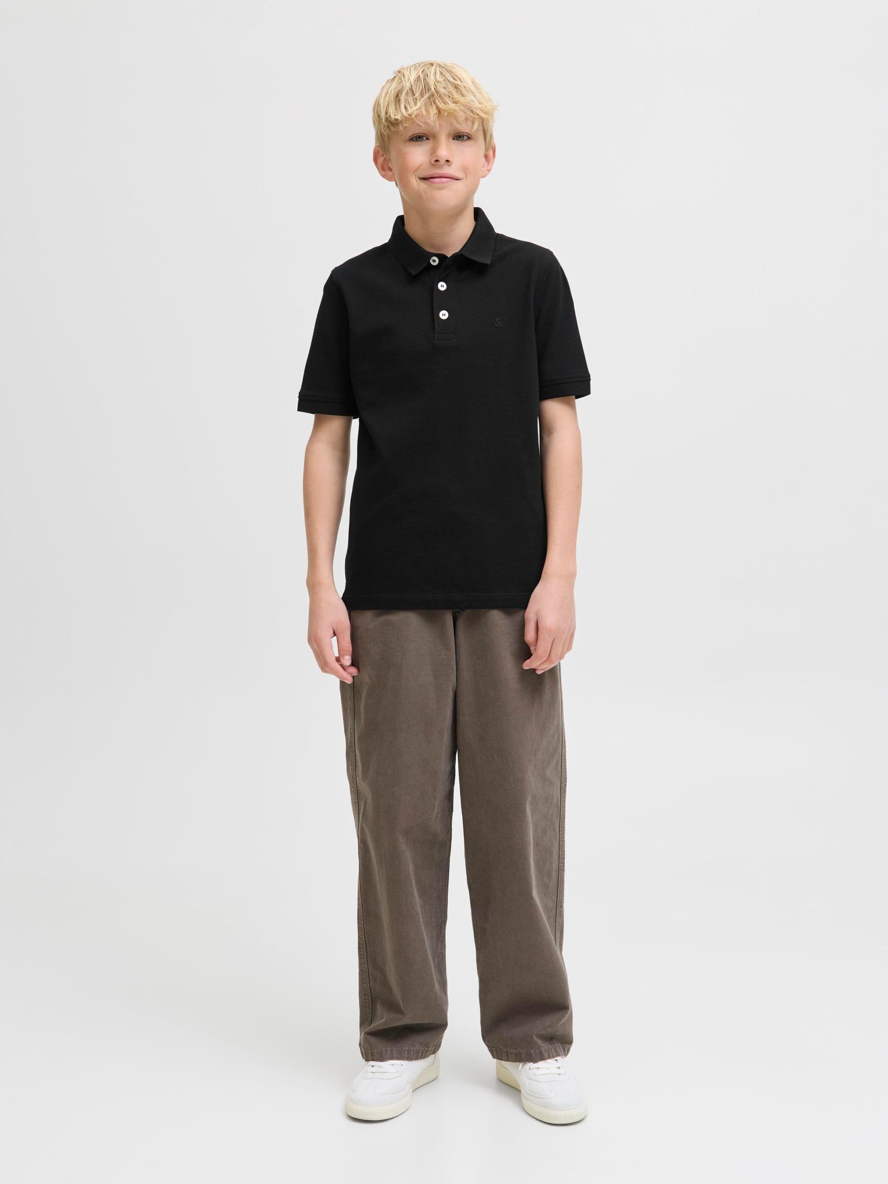 JACK & JONES Jjepaulos Polo Ss Noos Jnr, czarny, 164