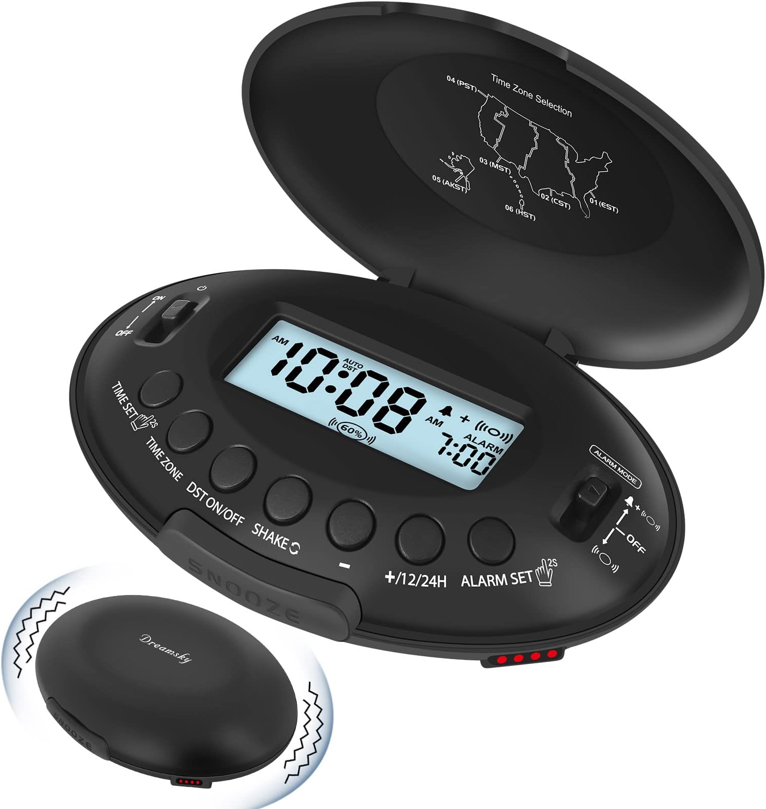 Tech Tools Vibrating Alarm Clock Shake N Wake Silent