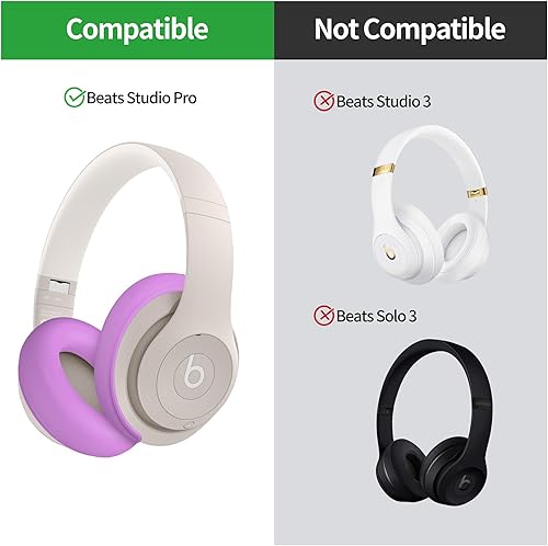 Miniatura 10 de Funda de silicona compatible con Beats Studio Pro, almohadillas de silicona para los oídos, protector para la diadema, antiarañazos, funda