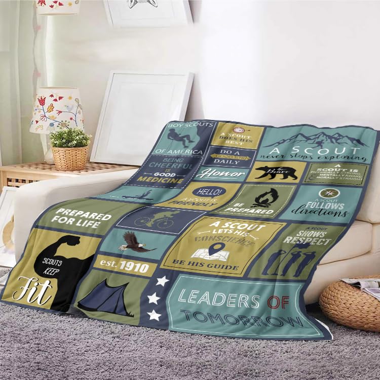 Scout Throw Blanket for Scout Lovers Soft and Fuzzy Fleece Scout Blanket Gifts for Scout Boys and Girls