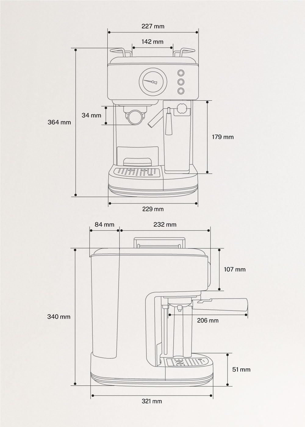 THERA RETRO PRO Halbautomatische Espressokaffeemaschine Terrakotta 20 bar 1250W 1.5L