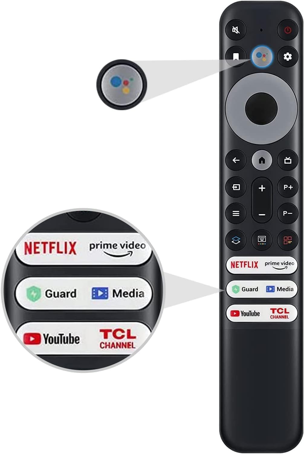 Voice Remote Control Only for T-C-L Google TV Remote Control,RC813 Compatible with TCL Remote 4K UHD Smart TV with 6 Shortcut Buttons 4K UHD HDR LED QLED QD-Mini LED Full-HD Smart TVs-image-38