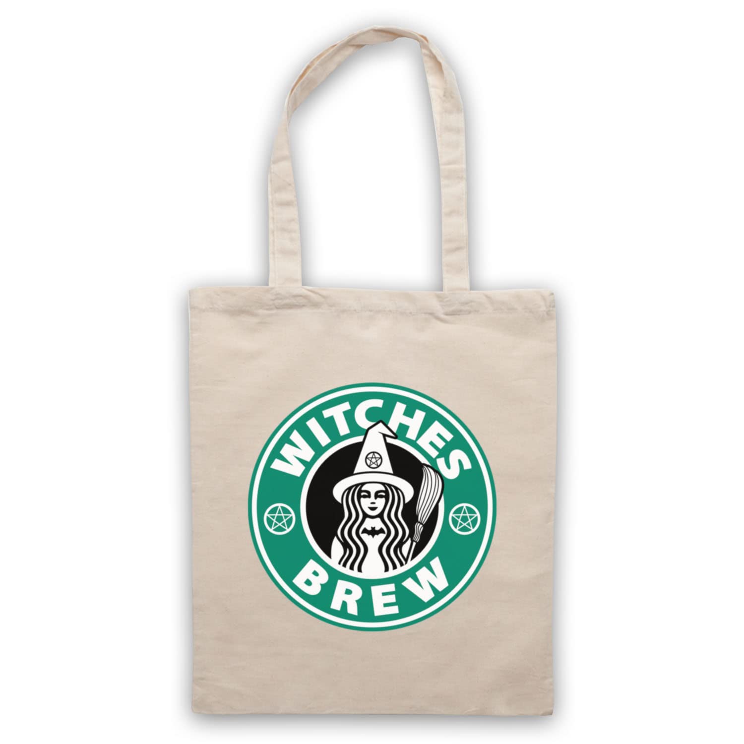 My Icon Art & Clothing Witches Brew Potion Halloween Coffee Parody Tote Bag, Natural