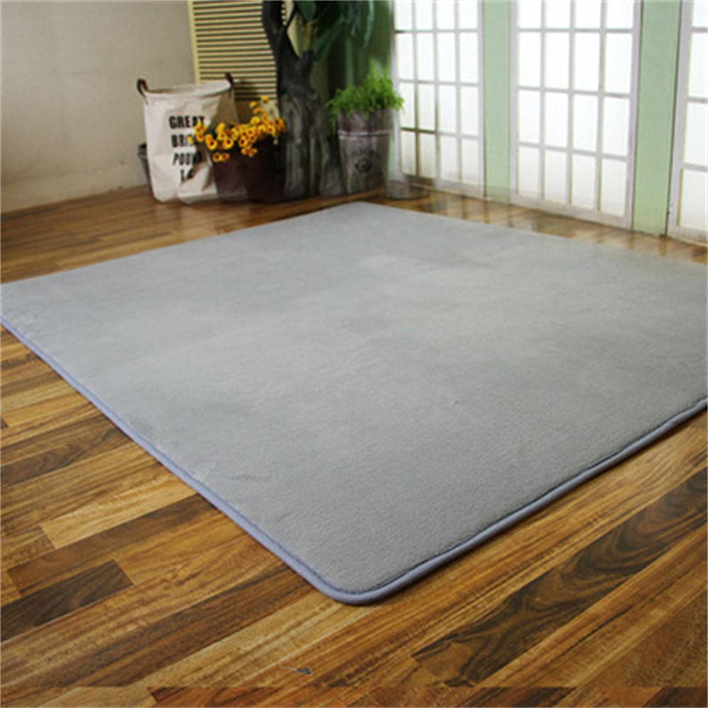 Tapis de salon moderne gris court LUNEZY moelleux et doux pour chambre d'enfant