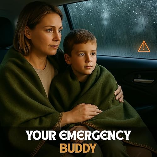 Miniatura 21 de Manta de lana para campamento, 70% lana, resistente, estilo militar, cálida y lavable, cubierta ignífuga para emergencias, supervivencia y uso al