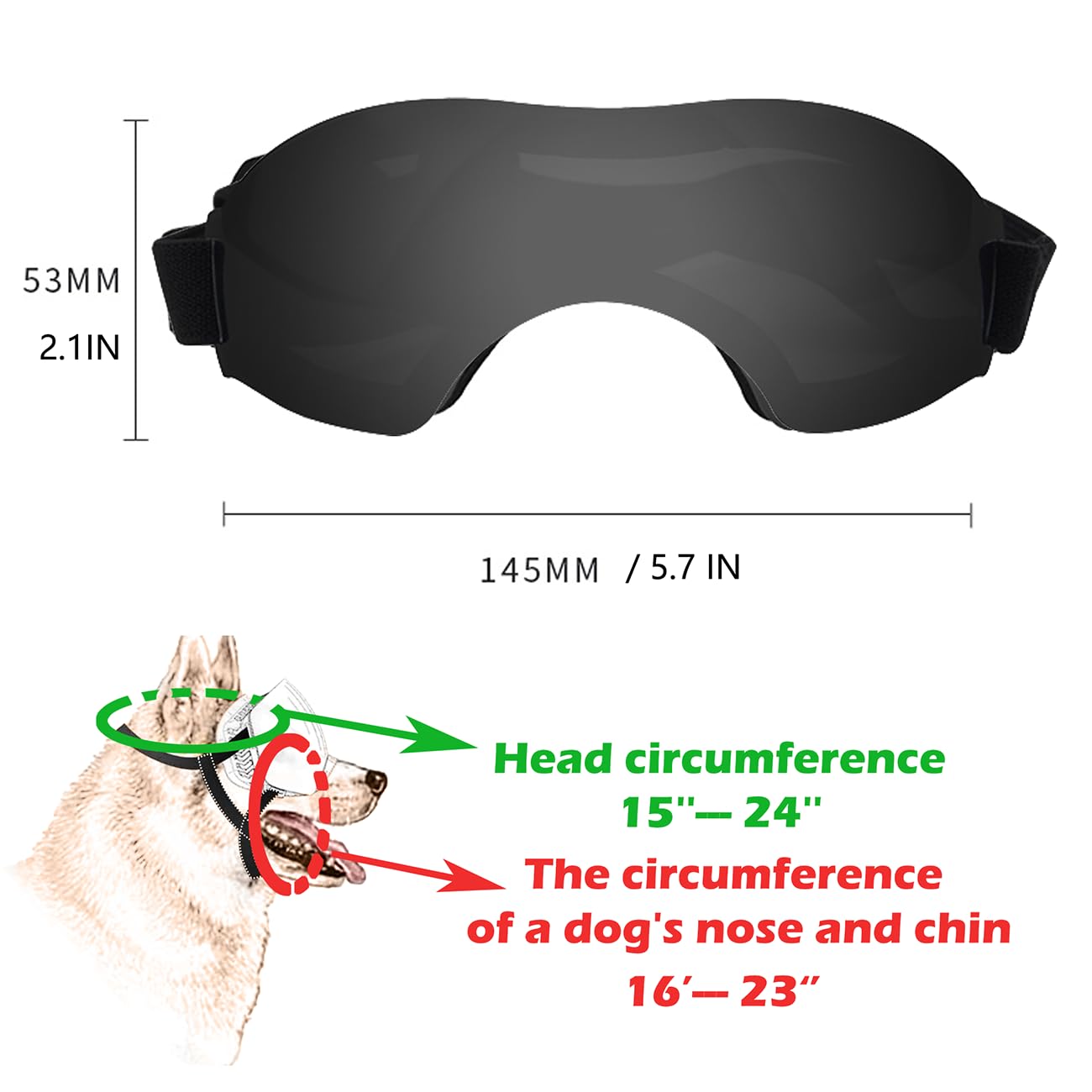 Large Dog Sunglasses, UV Protection Windproof Goggles With Adjustable Strap, Suitable for Large Pet Eyes Protection - Image 3