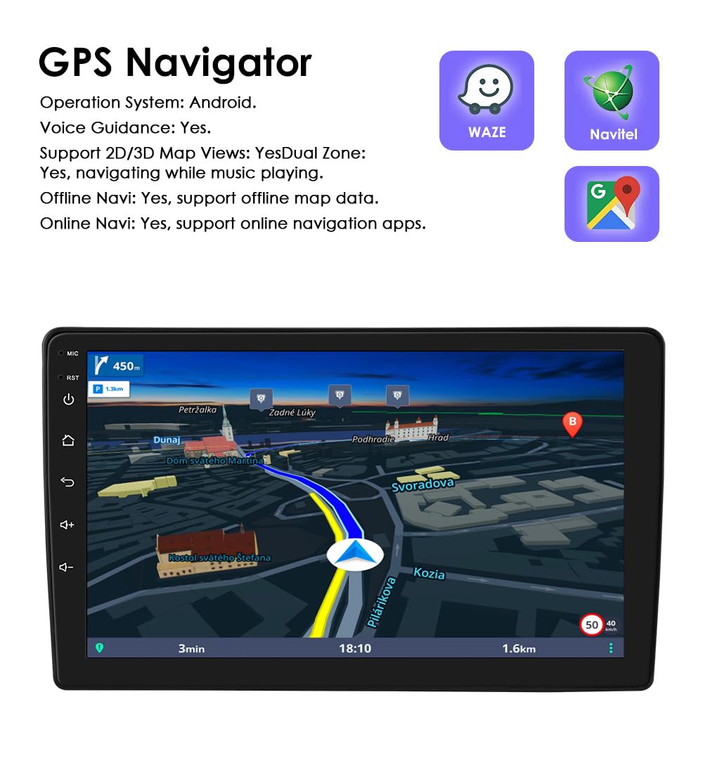 Autoradio Android 14 9" pour Citroën C2 C3 2001 2002 2003 2004 2005 2006 2007 2008 2009 2010, Prend en Charge Carplay/Android Auto, Commande au Volant, Wi-Fi/4G, AM/FM 4 cœurs 2 Go et 64 Go