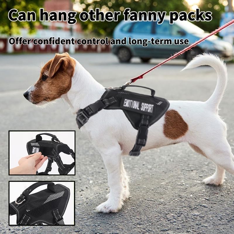 Miniatura 6 de Arnés táctico para perros pequeños, ajustable, suave, acolchado, chaleco para perro, arnés reflectante para exteriores, con asa de fácil control,