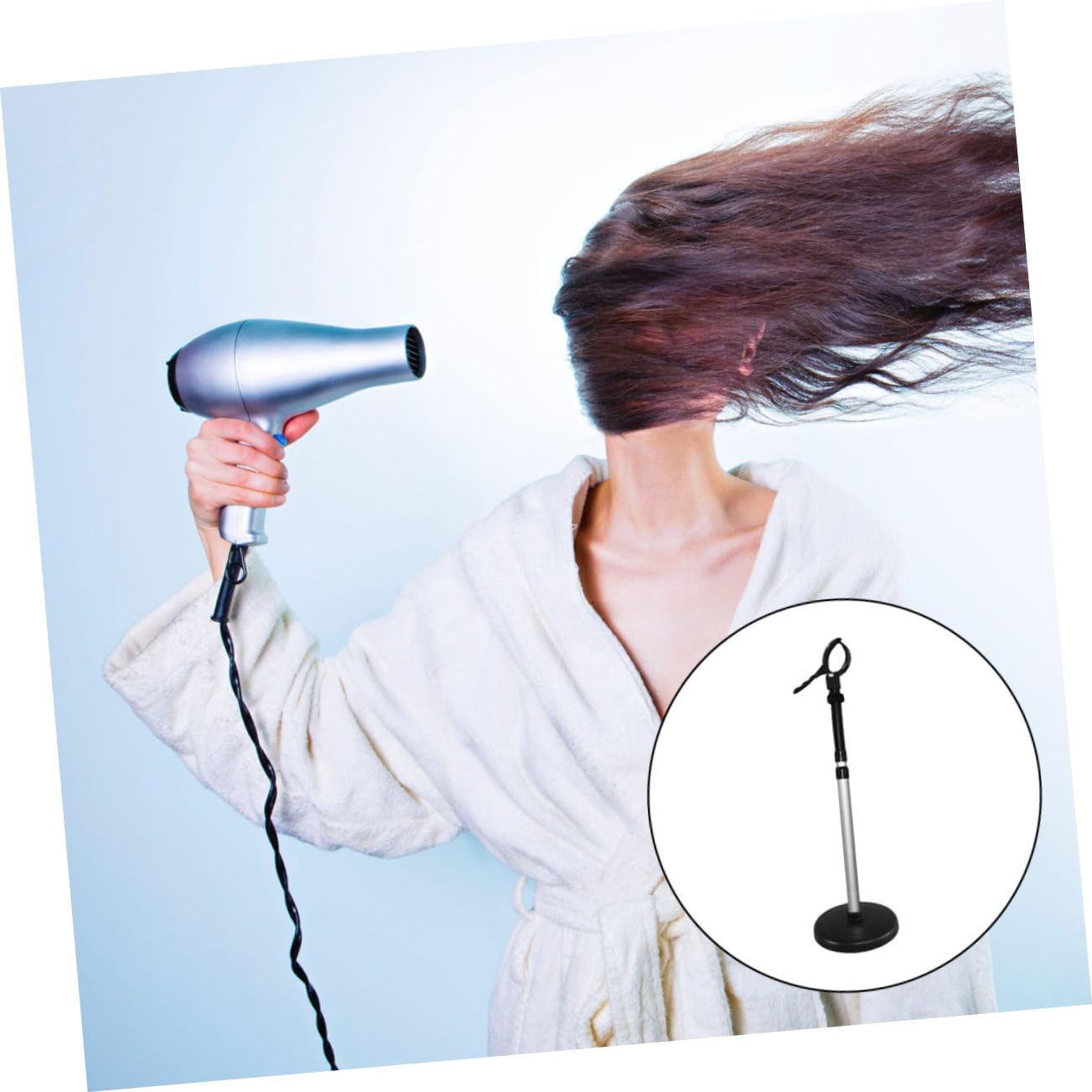 Verstellbare Haartrocknerhalterung Freihändig mit Saugnapf 360° Drehbar Schwarz für Friseursalon und Styling