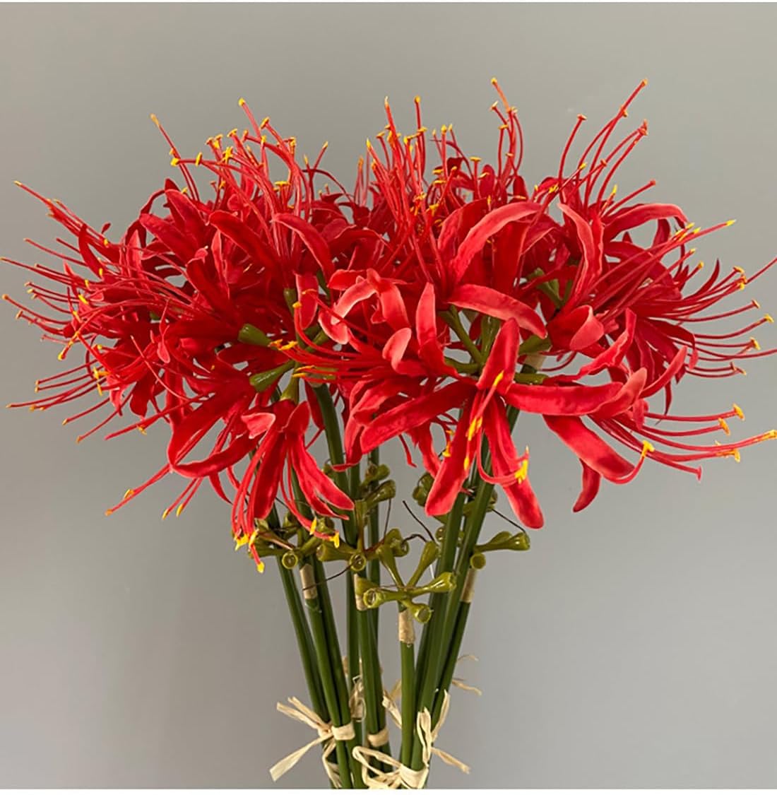 4 Stems 26.38'' Artificial Spider Lily Flowers Lycoris Radiata for Home Garden Decoration Red - Image 4