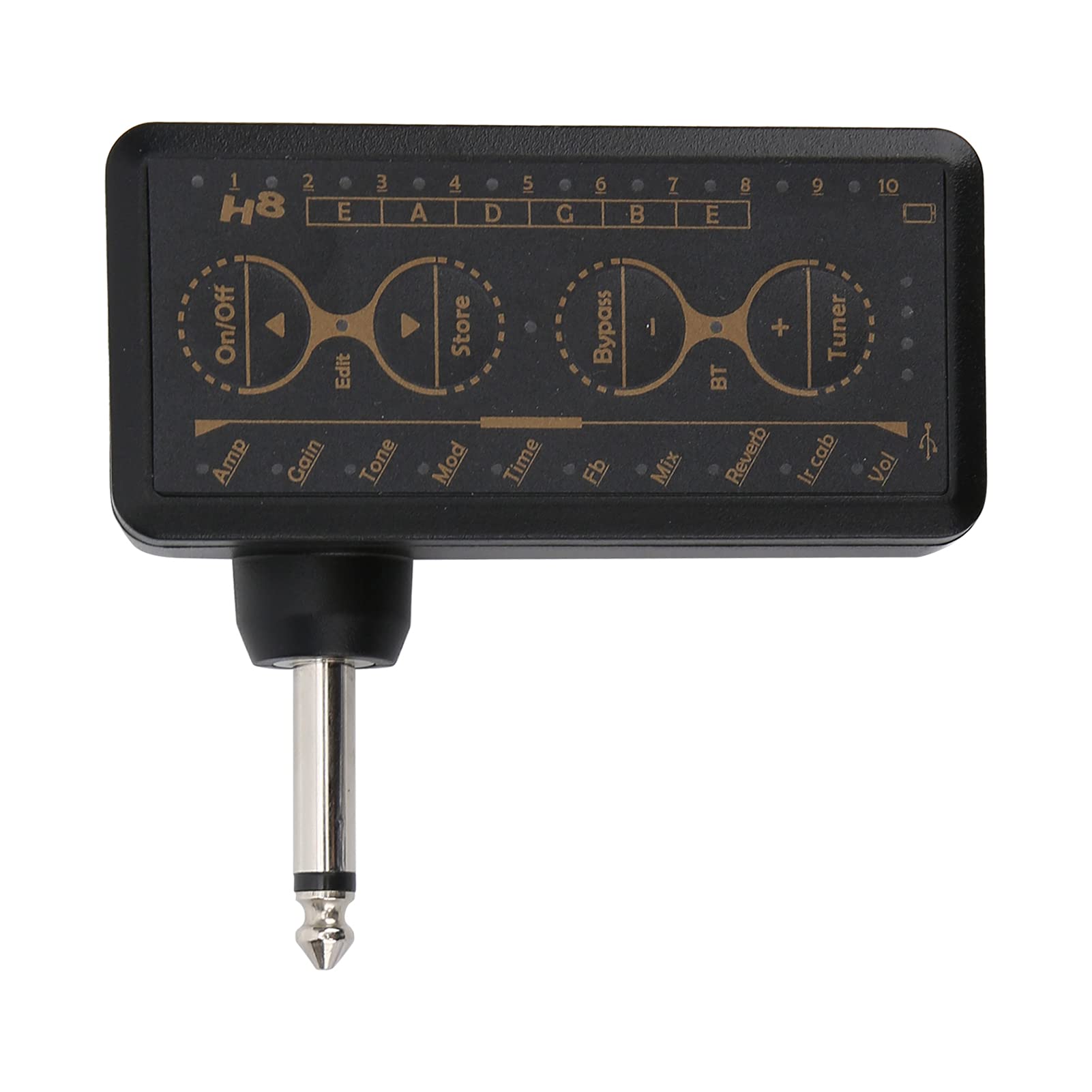 Amplificatore per cuffie per chitarra portatile ricaricabile con effetti incorporati Funzione scheda audio per prestazioni di pratica della chitarra Materiale ABS