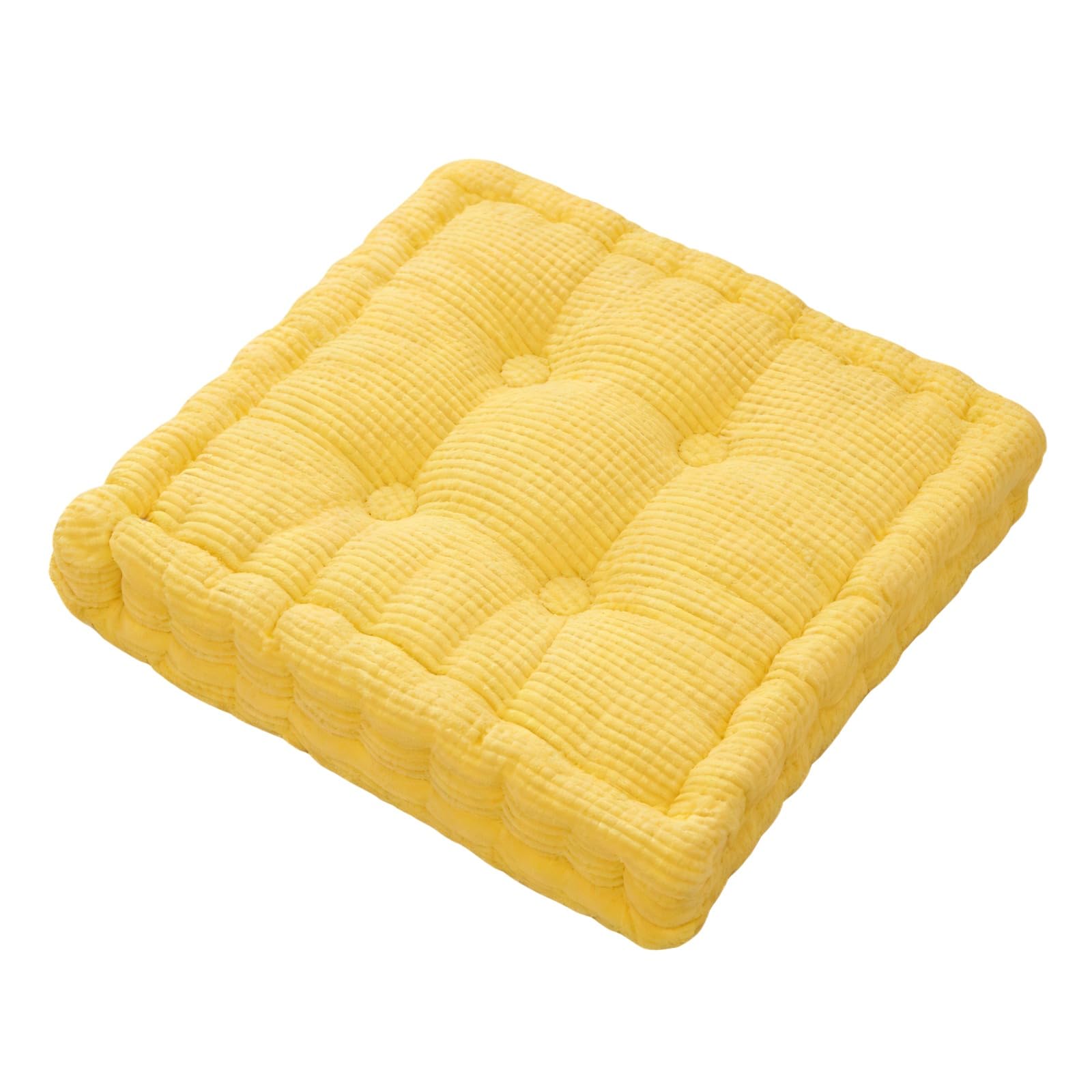 NMGBRDM Square Chair Cushion, Polyester 8cm Thick Comfortable Meditation Padded, Armchair Garden Seat Sofa Pad For Indoor Outdoor, Washable(Size:45x45cm,Color:Yellow)
