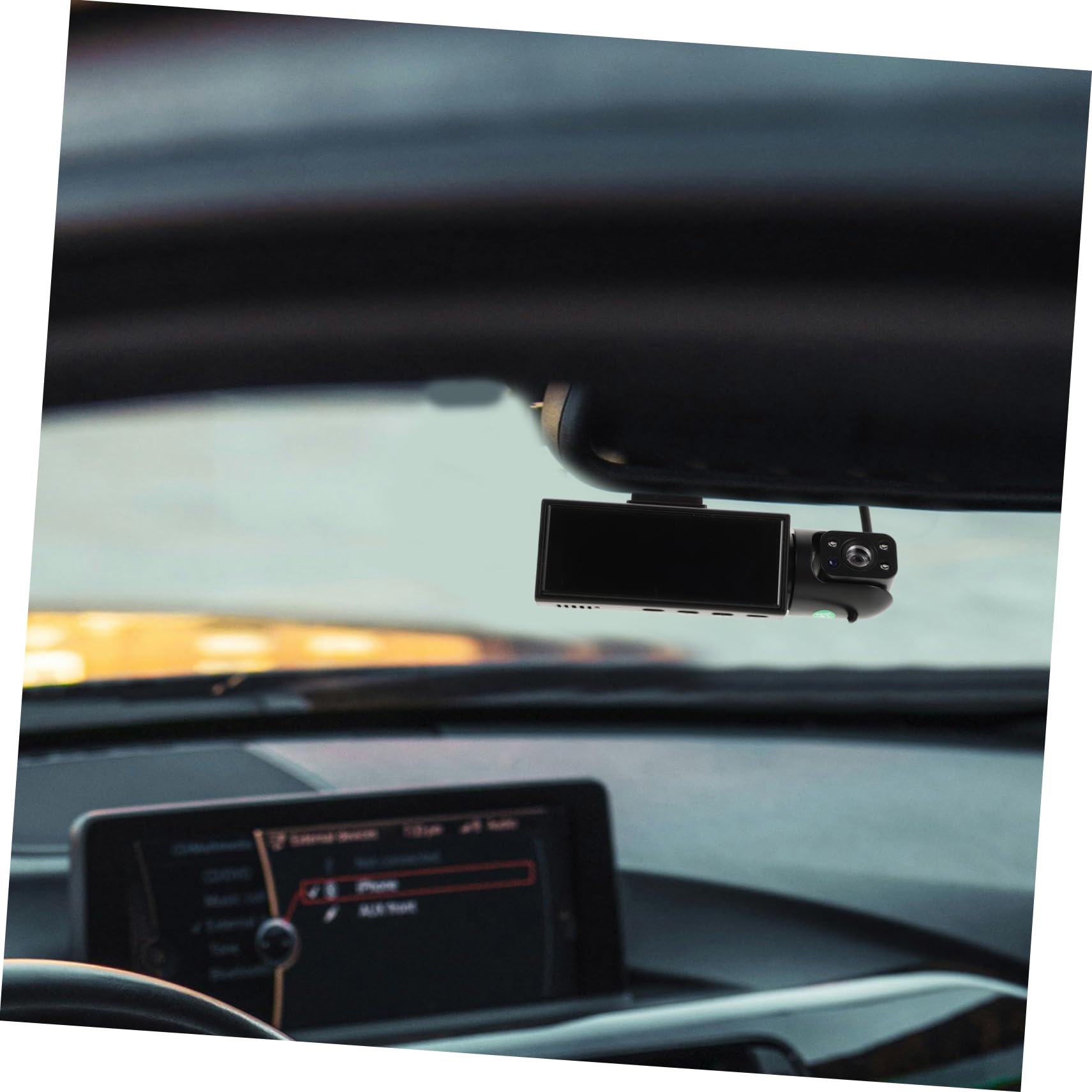 DOITOOL Cámara de Salpicadero Dual para Coche Grabación en Bucle y Visión Nocturna, Función Plug and Play, Material Plástico, Adecuado para Monitoreo Interior y Exterior del Vehículo